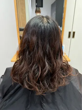 ロング パーマ 縮毛矯正/艶髪カラー ヘアアレンジ/ひふみのヘアスタイル