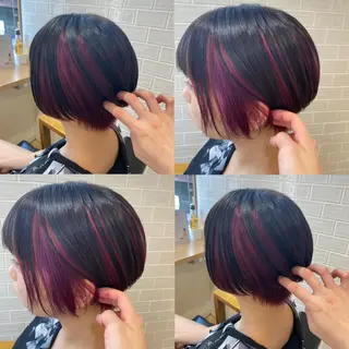 ショート カラー 艶カラー/韓国顔周り 🎀mamiのヘアスタイル