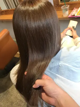 ロング カラー 髪質改善×矯正🫧 韓国ヘアasamiのヘアスタイル