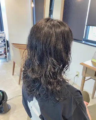 パーマ ブリーチなしWカラー /酸性ストレート河本のヘアスタイル