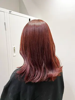 ミディアム カラー ヘアアレンジ 🥀暖色韓国ヘア💕 保科侑花のヘアスタイル