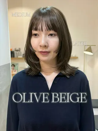 ミディアム 似合わせ/ベージュ /レイヤー/りほ🤍のヘアスタイル