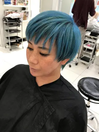 ショート カラー PEWL所属・クロスパーマ松永裕久 似合わせカットのヘアスタイル