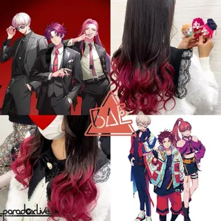 ロング カラー 推しカラー💫 ブリーチ💫若菜覚のヘアスタイル