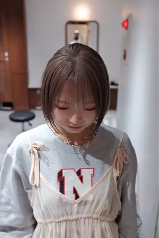 セミロング カラー ヘアアレンジ OPUSダブルカラー ケアブリーチのヘアスタイル