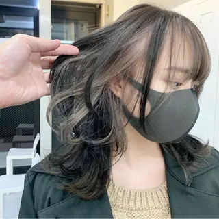 ミディアム カラー ヘアアレンジ ハイトーン/美髪矯正 🍃大江拓実のヘアスタイル