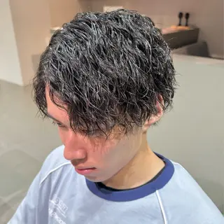ショート パーマ メンズ iss所属・メンズ/パーマ特化 /波巻き/林洋平のヘアスタイル