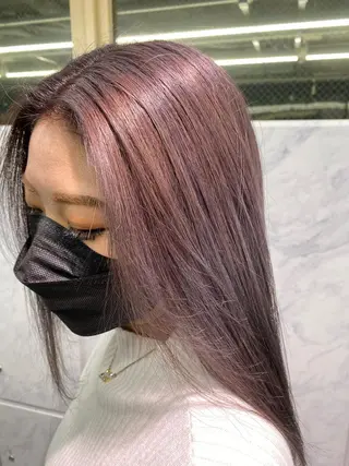 ロング ハイトーン&髪質改善 &韓国エクステ🤎のヘアスタイル