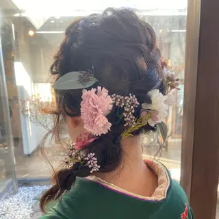 セミロング ヘアアレンジ アオトソラ いしざかのヘアスタイル