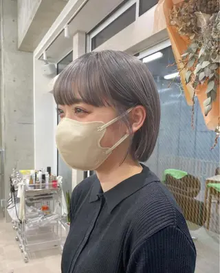 ショート カラー 🌱ブリーチ・透明感 カラー/mapi🦭のヘアスタイル