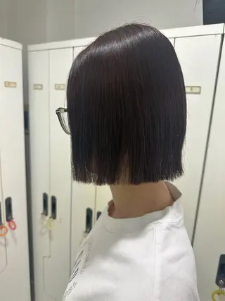 ショート レイヤー 艶々カラーのヘアスタイル