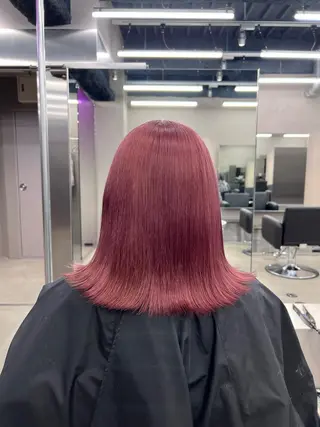 ミディアム カラー 紬/enne/ブリー チ/ハイトーンのヘアスタイル