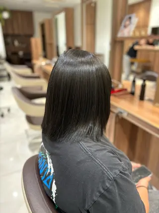 ミディアム ツヤ髪縮毛矯正💫/ ハイトーン/あゆみのヘアスタイル