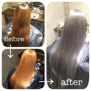 ロング カラー 🌈髪質改善💕 縮毛矯正✨青木まで✨のヘアスタイル