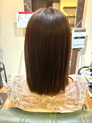 セミロング なぎさ/ﾏﾂﾊﾟ ｽﾄﾚｰﾄ/ｶﾗｰのヘアスタイル