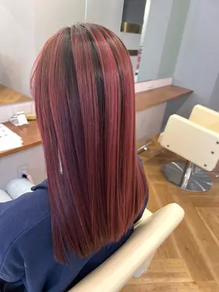 セミロング 髪質改善＆ハイトーンカラー Cica神戸三宮元町店所属・福田 美波のヘアスタイル