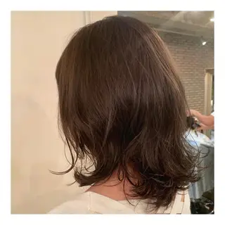 ミディアム パーマ 銀座🤍ボブ/ ミディアム/佐野夢美のヘアスタイル