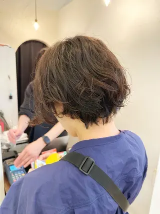 ショート パーマ newline銀座所属・👑銀座ショート/ 絶壁補正/金子涼👑のヘアスタイル