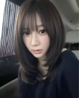 ミディアム ‎💚韓国風パーマ 🇰🇷💚 ちえのヘアスタイル