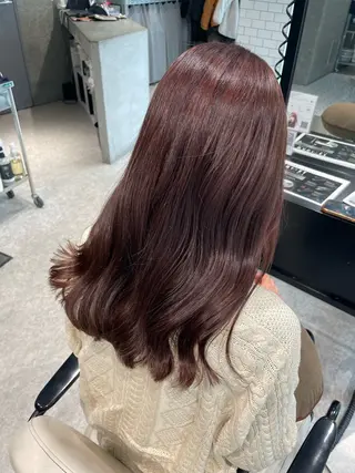 ミディアム 岡山駅/縮毛矯正/ 透明感カラー/中家のヘアスタイル
