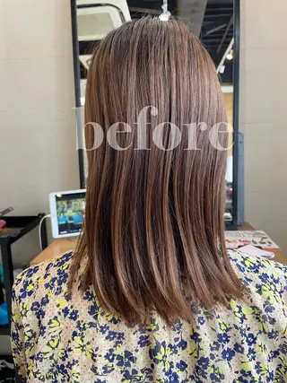 セミロング カラー ボブ/ミディアム 親しみやすさ/さくらのヘアスタイル