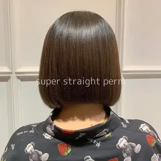 ショート パーマ 髪質改善カラー&TR 縮毛矯正/弱酸性矯正のヘアスタイル