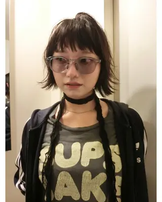 ミディアム カラー ハッシュカット/ MAYAのヘアスタイル