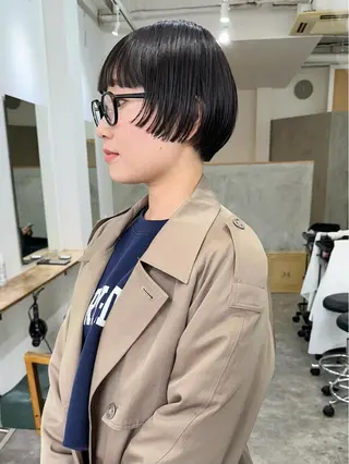 ショート パーマ/透明感カラー /ボブ/吉田一生のヘアスタイル