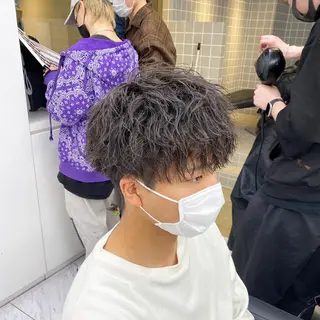 セミロング パーマ ヘアアレンジ メンズ メンズ特化 水口湧太のヘアスタイル