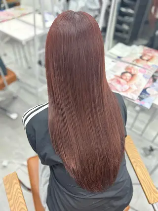 ロング ☘️透明感オリーブ/ 縮毛矯正ナミ☘️のヘアスタイル