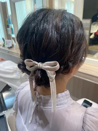 セミロング ヘアアレンジ 韓国ヘアメイク🎀/ 縮毛矯正✨山本媛香のヘアスタイル