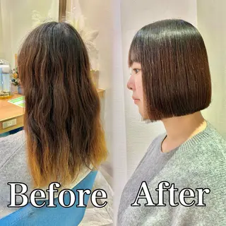 ミディアム カラー 髪質改善【縮毛矯正】 北千住で美髪に導く人のヘアスタイル