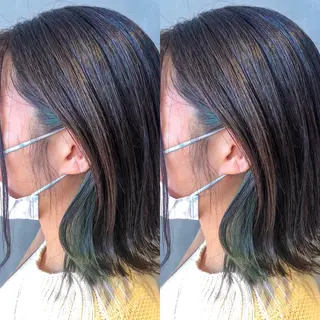 ミディアム カラー 長谷川 沙紀のヘアスタイル