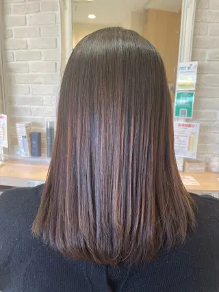 セミロング ショートボブモデル縮 毛艶髪津田パーマのヘアスタイル