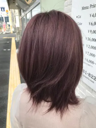 ミディアム カラー 山本 咲貴のヘアスタイル