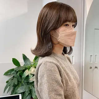 ミディアム カラー ヘアアレンジ ブリーチなしカラー/ 髪質改善/寺門束のヘアスタイル