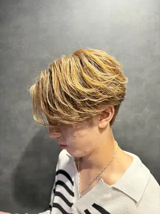 ショート カラー パーマ ヘアアレンジ メンズ 仕上がり満足度No. 1🔥BLUCK🔥のヘアスタイル