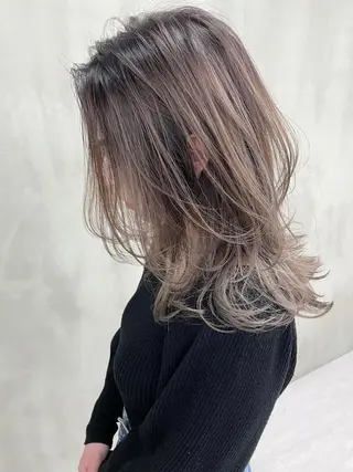 セミロング カラー 神野 雅樹のヘアスタイル