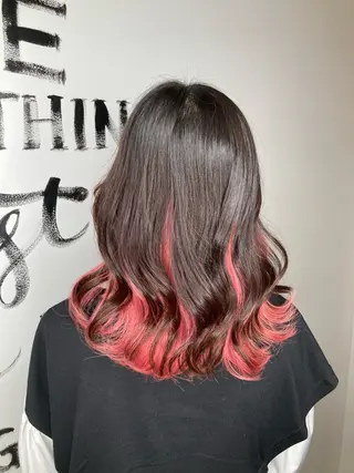 ミディアム カラー kaho/推しカラー /ブリーチ/エクステのヘアスタイル