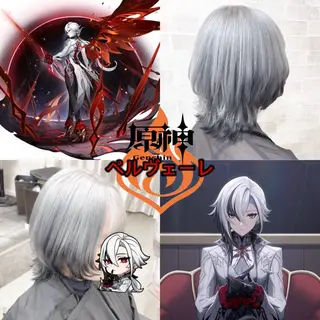 ショート カラー 推しカラー💫 ブリーチ💫若菜覚のヘアスタイル