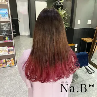 セミロング カラー パーマ Hair design Na.B所属・ジユン 지윤のヘアスタイル