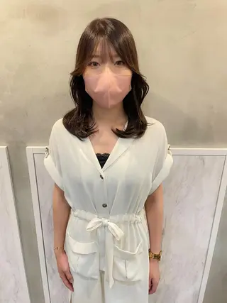 セミロング 🌹ハッシュカット、 レイヤー韓国ヘア🌹のヘアスタイル