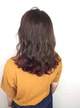 ミディアム カラー ✂️小顔カット✂️ 山本有紀のヘアスタイル