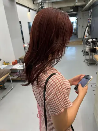 セミロング カラー スパイキーショート パーマ　具志堅　太志のヘアスタイル