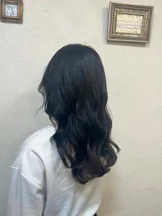 ロング カラー うる艶カラー× ハイトーン/miuのヘアスタイル