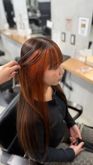 ロング カラー be'leef.ema 寝屋川香里園展所属・宮崎 稚世のヘアスタイル