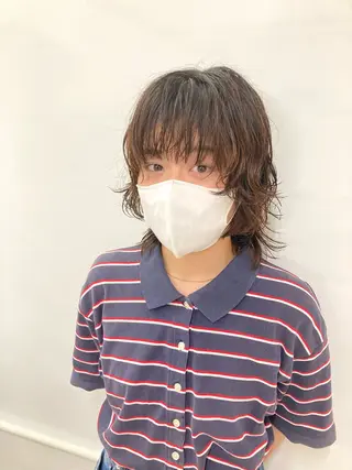 ショート パーマ ウルフレイヤー エクステ/kokiのヘアスタイル