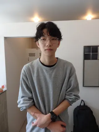 ショート パーマ メンズ 彩葉/ブリーチ/ カットモデル栄・伏見のヘアスタイル