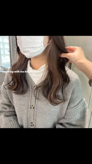 ロング カラー パーマ ヘアアレンジ メンズ キッズ ネイル マツエク・マツパ アイブロウ 透明感カラー・レイヤ ー🎀amika🎀のヘアスタイル