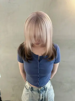 ロング カラー PELE アネックス梅田茶屋町店所属・PELE ハイトーン RIMUのヘアスタイル